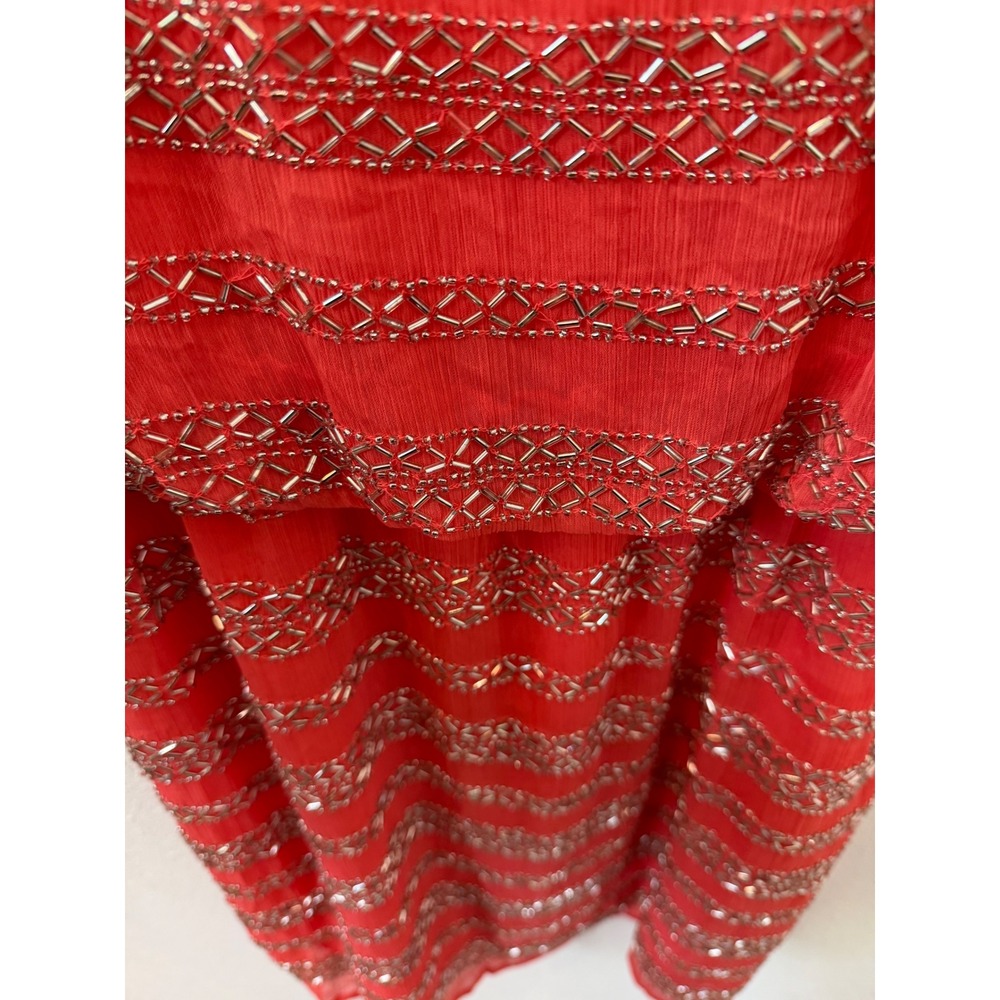 Romeo & Juliet Couture Coral Beaded Blouson Mini Dress RJ25043 Womens Large NWT - Picture 4 of 7